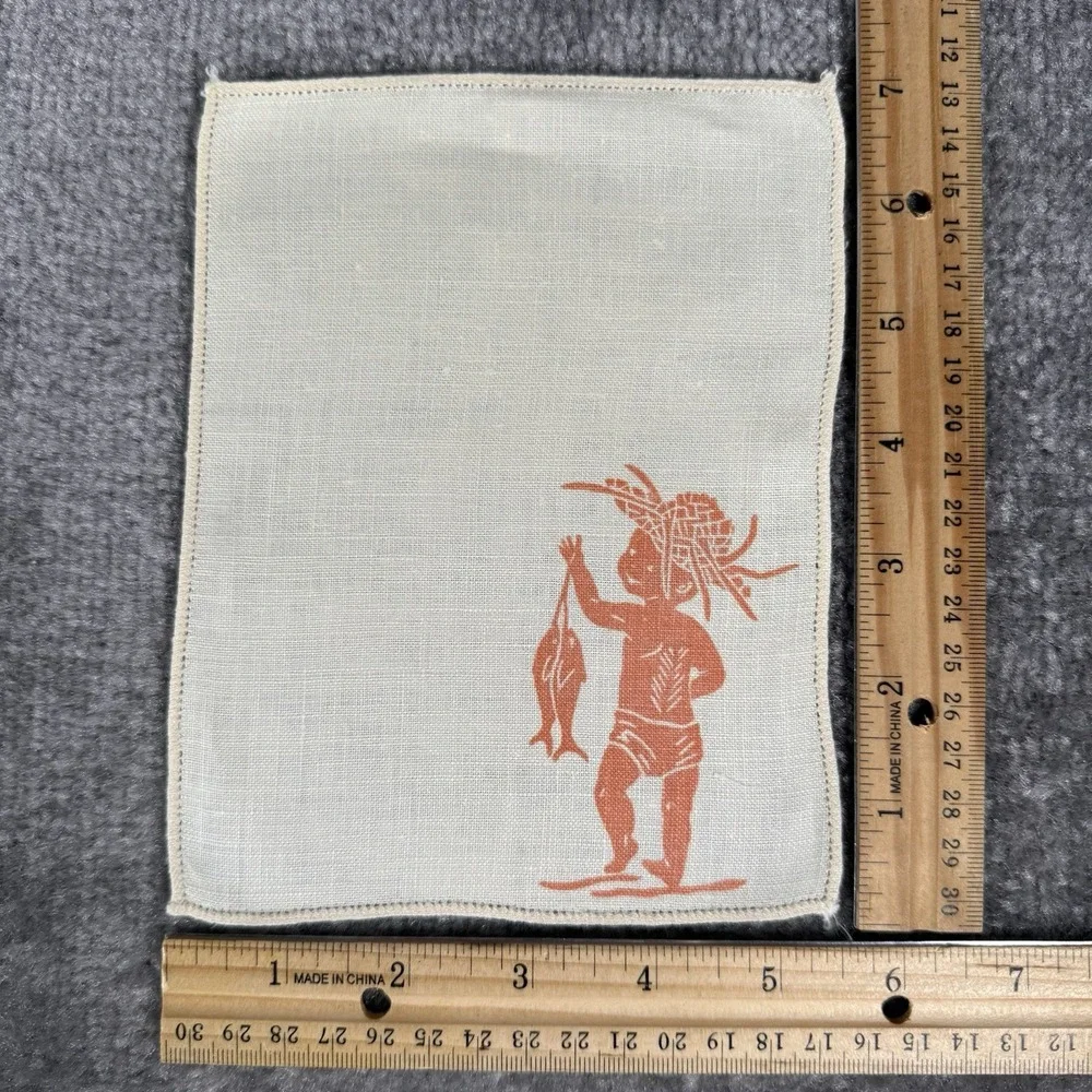 Vintage Myra Meisner Honolulu Cocktail Coasters‎ Linen Napkins